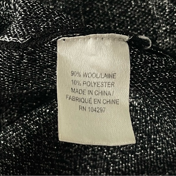 Milly Sweater XS Wool Knit Mock Neck Metallic Shooting Stars Print Celestial - Picture 7 of 7